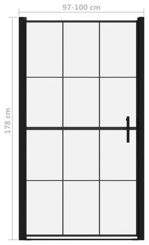 vidaXL Shower Door Bathroom Shower Enclosure Tempered Glass 39.4"x70.1" Black