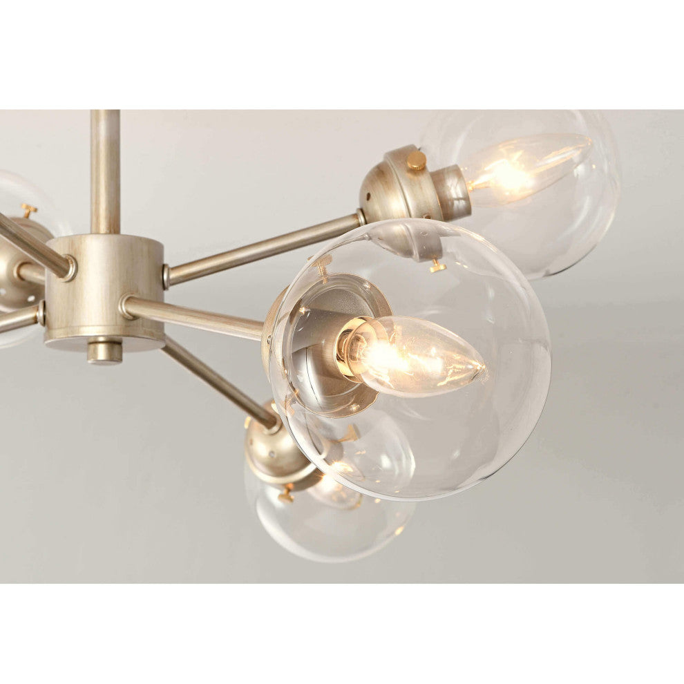 Daisy Sputnik Clear Globe Semi-Flush Mount