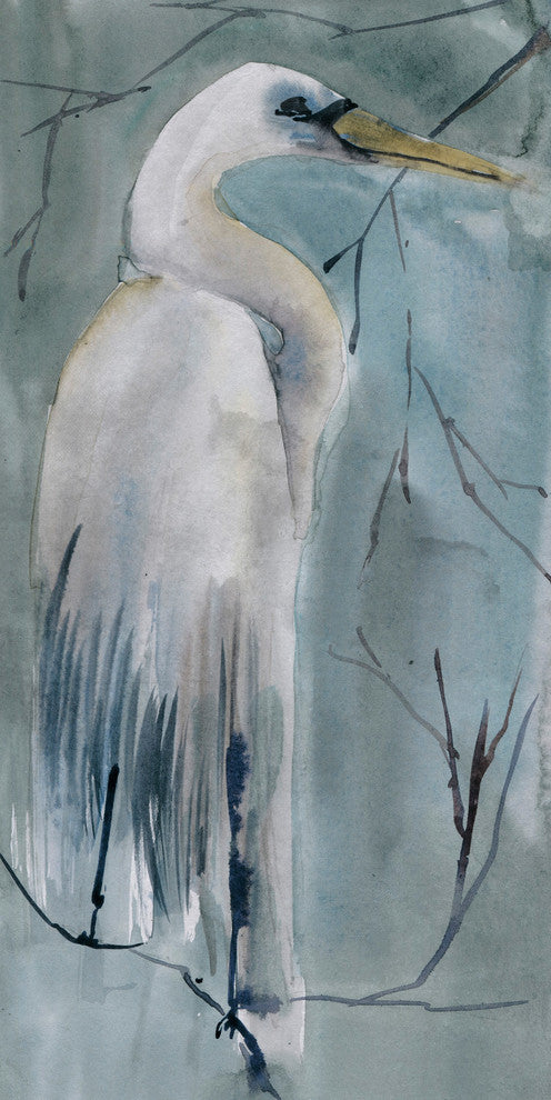 "White Swan" Painting Print on Wrapped Canvas, 18"x36"