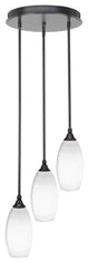 Empire 3-Light Cluster Pendalier, Espresso/White Matrix