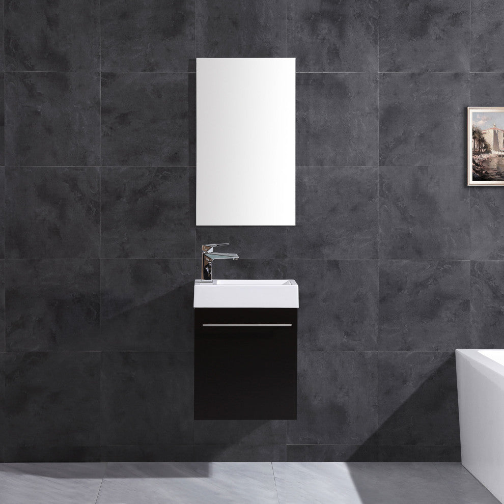 Modern Wall Mount Vanity Cabinet Sets - Style 10, Espresso