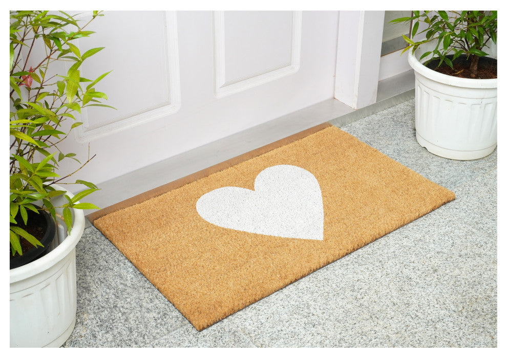 Calloway Mills White Heart Doormat, 24x48
