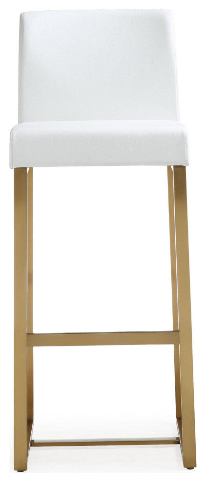 Denmark White Gold Steel Barstool (Set of 2) - White
