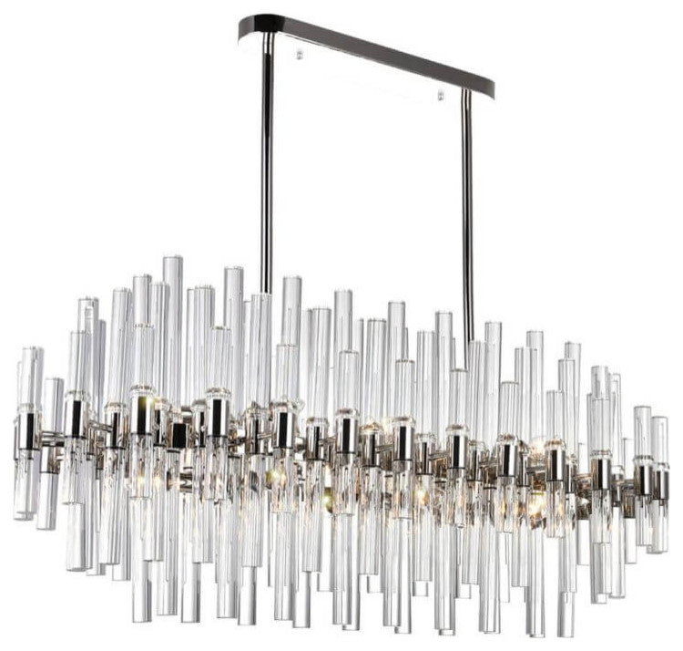 16 Light 40" Linear Light, Polished Nickel