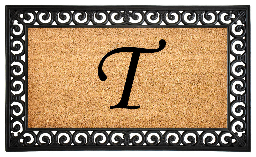 Calloway Mills Gabriel Monogram Doormat, Letter T