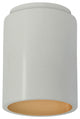Radiance Cylinder Flush-Mount, Matte White, Champagne Gold, LED