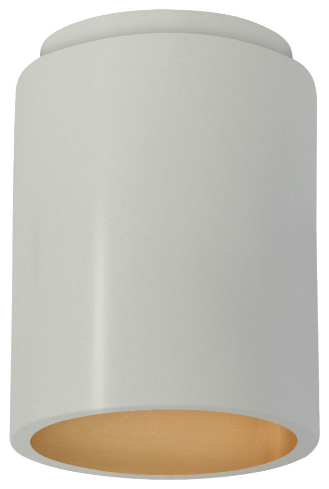 Radiance Cylinder Flush-Mount, Matte White, Champagne Gold, LED