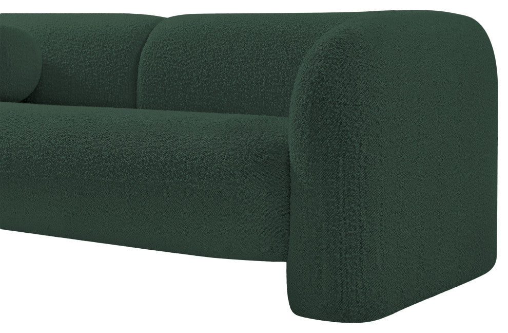 Emory Boucle Fabric Upholstered Upholstered Loveseat, Green