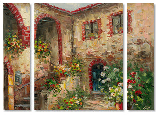 Rio 'Tuscany Courtyard' Multi Panel Art Set, 41"x30"