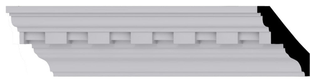 2"H x 2"P x 2 7/8"F x 96"L, (1 1/4" Repeat) Dentil Crown Moulding