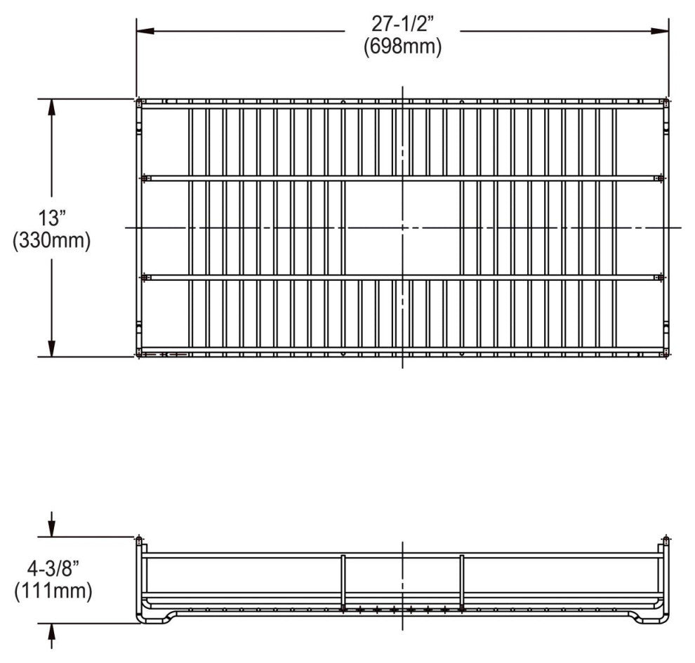 CTXBG2813R Elkay Dart Canyon Stainless Steel Reversible Bottom Grid