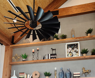 96 Inch Matte Black Windmill Ceiling Fan | The American Fan
