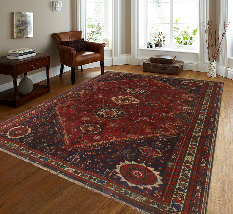 Fine Vintage Distressed Aiken Red Rug