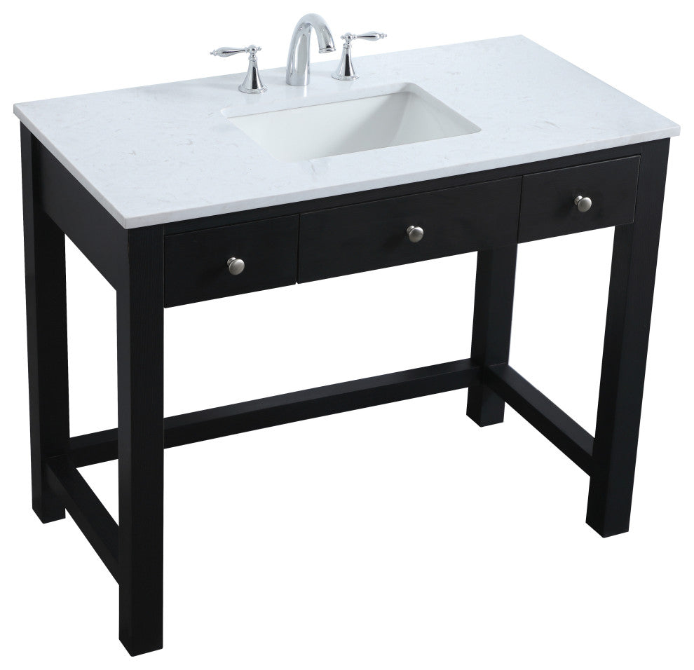 42" ADA Compliant Bathroom Vanity, Black