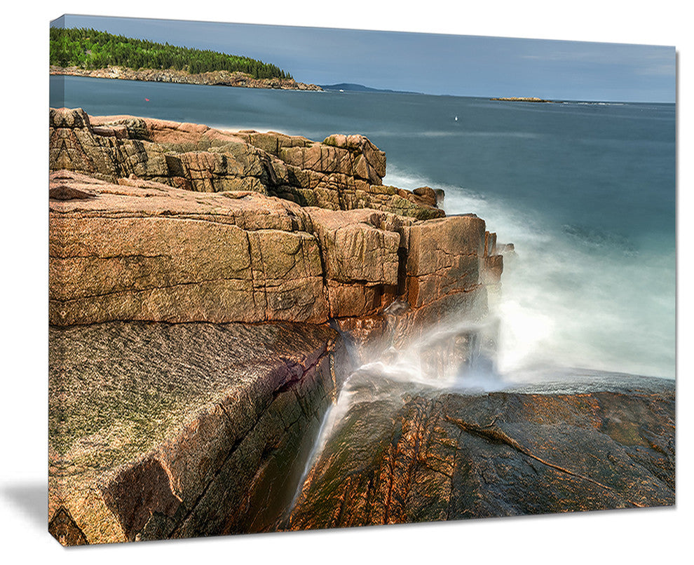 "Acadia National Park Coast" Oversized Beach Canvas Artwork, 40"x30"