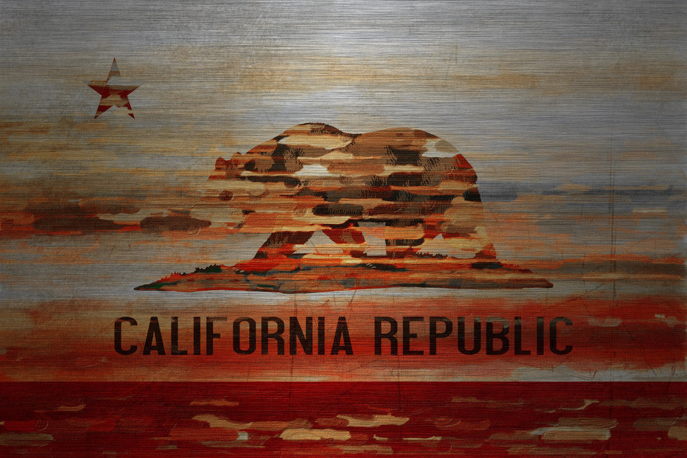 "Cali" UV Ink Print on Brushed  Aluminum, 45"x30"