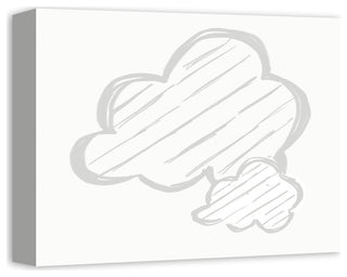 Light Gray Striped Clouds 14x11 Canvas Wall Art