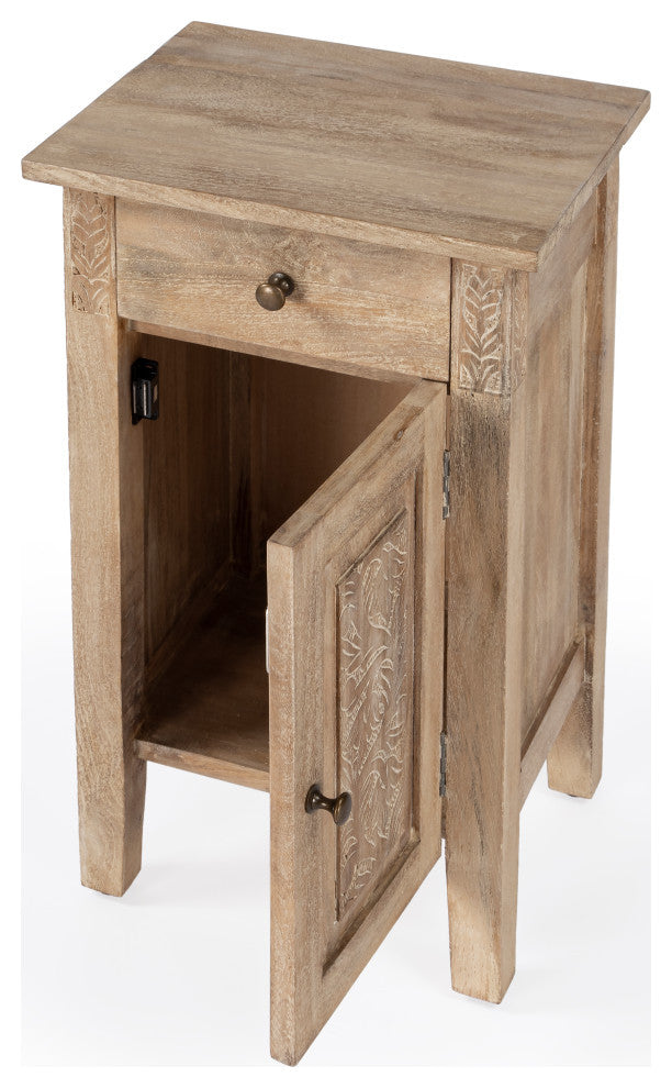 Switra 1-Door 1-Drawer End Table, Light Brown