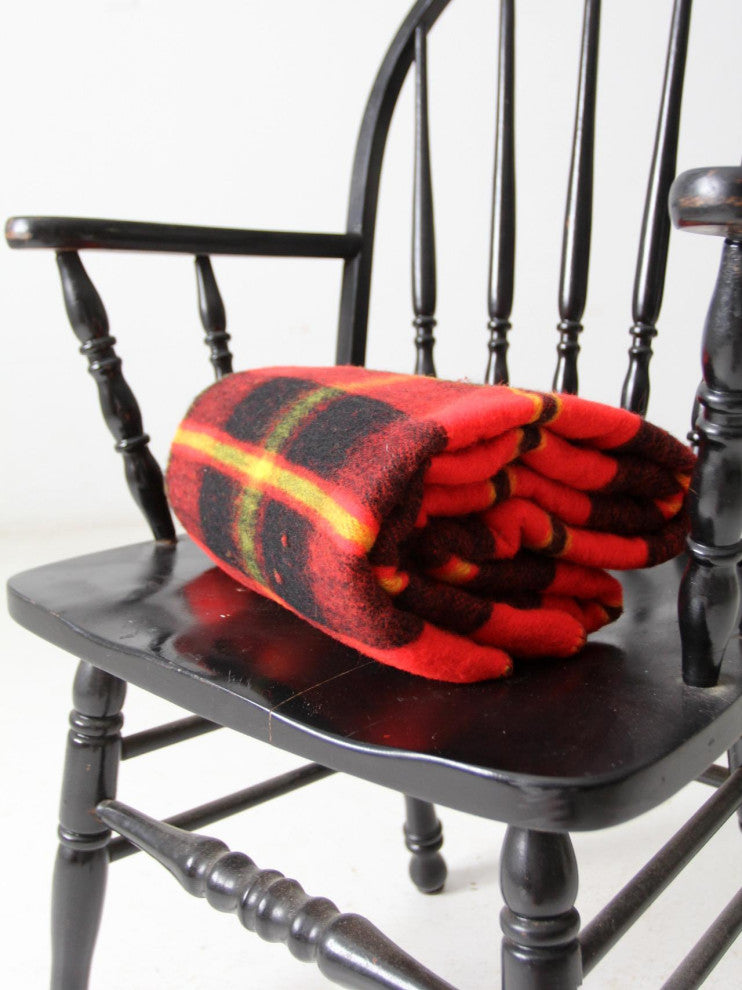 Consigned, Vintage Plaid Woolen Blanket