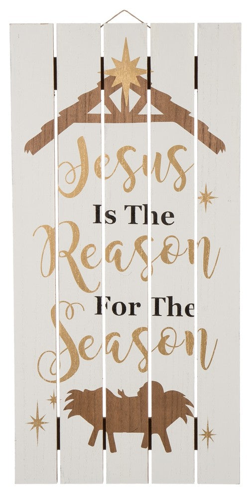 27.95" Wooden Nativity Wall Decor