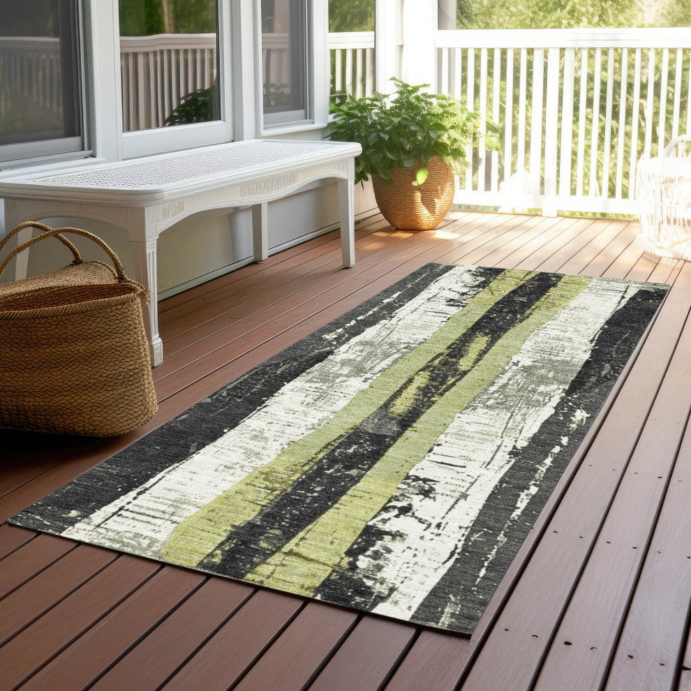 Machine Washable Indoor/Outdoor Chantille ACN1872 Aloe 2'3" x 7'6" Runner Rug