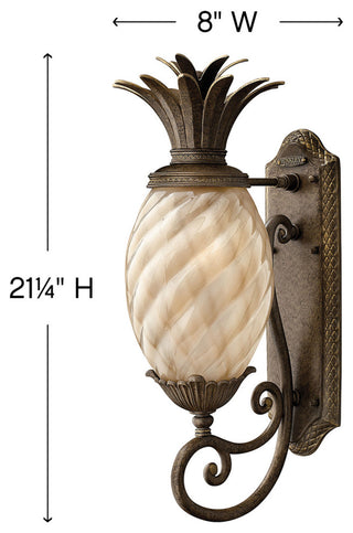 Hinkley Plantation Large Wall Mount Lantern, Pearl Bronze