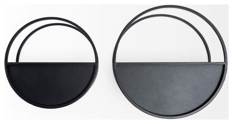 Hank Set of 2 Black Metal Hanging Wall Planters
