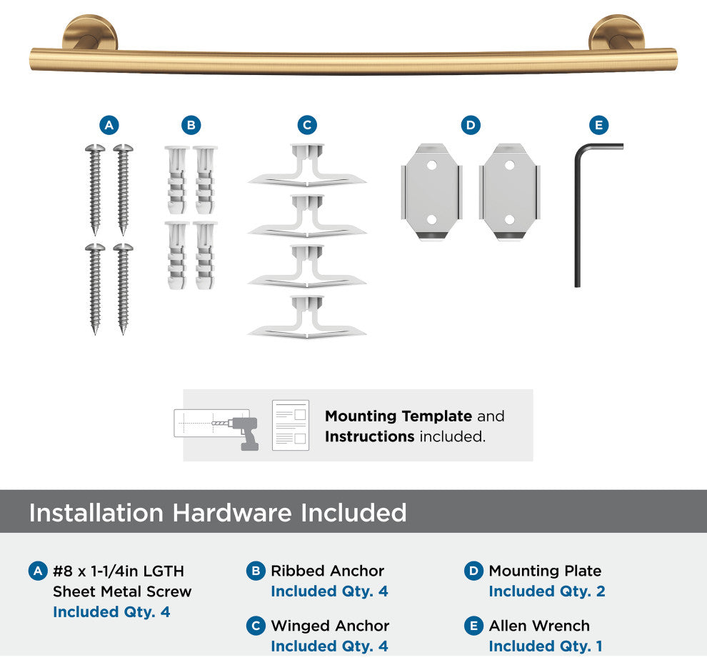 Amerock Arrondi Towel Bar, 18", Champagne Bronze