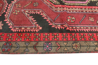 Fine Vintage Distressed Lily Burgundy/Black Runner, 3'2x10'3