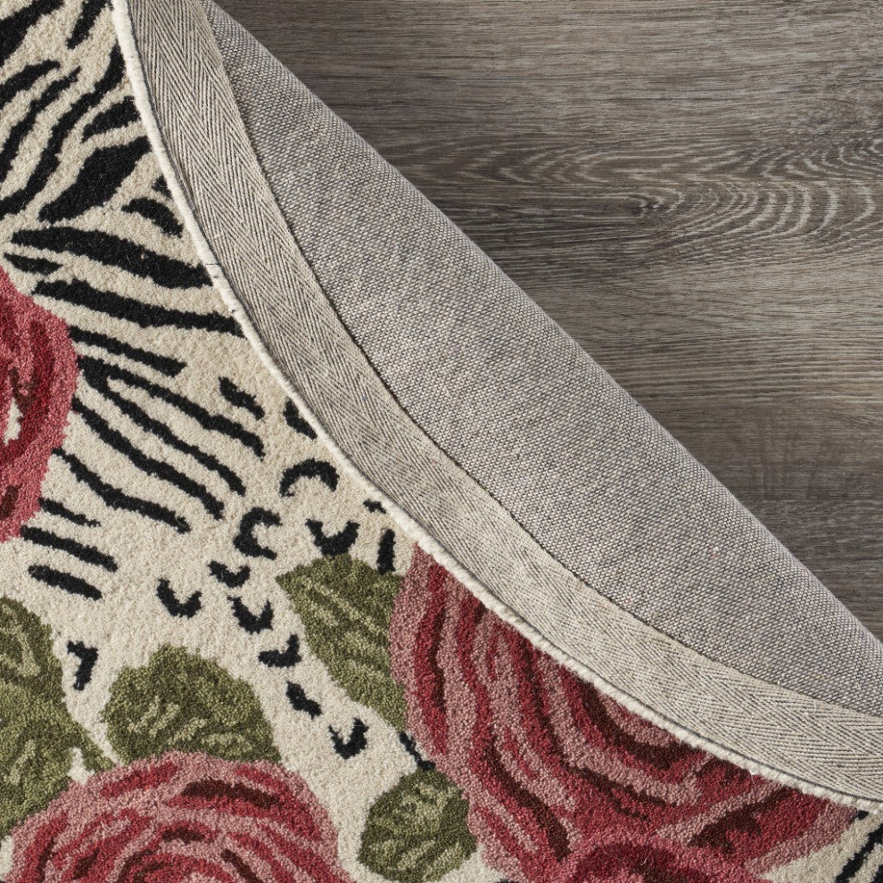 4'' Round Red Rose Bed Area Rug