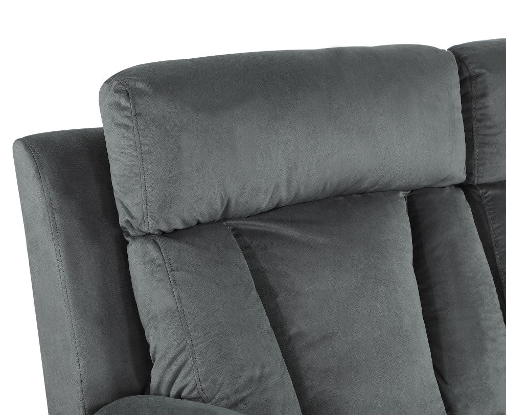 Axel Contemporary Microfiber Recliner Loveseat Gray
