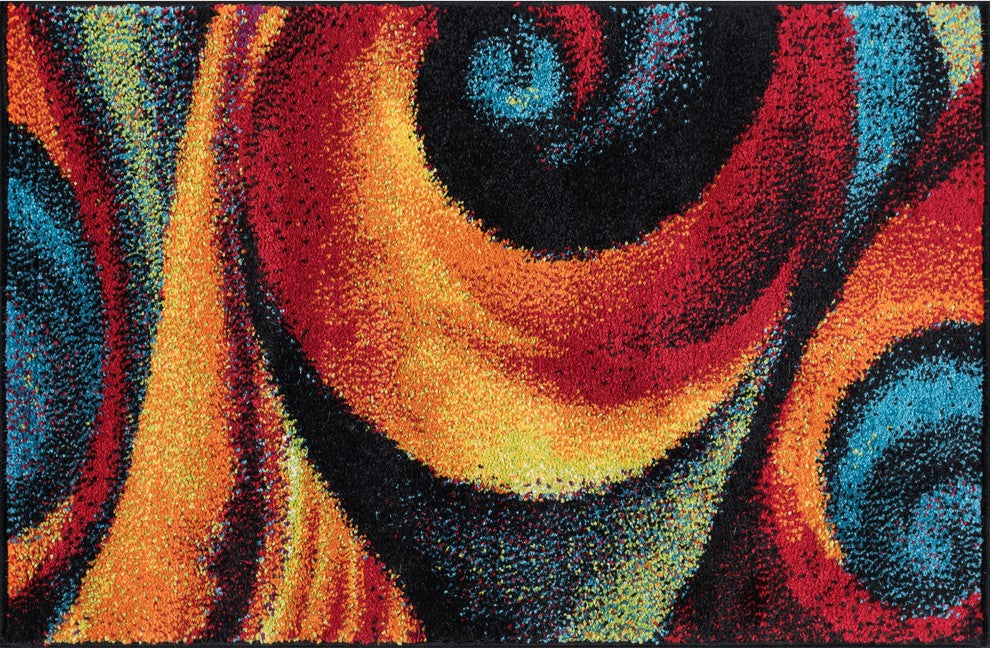 Susan Contemporary Abstract Area Rug, Multi-Color, 2''x3''