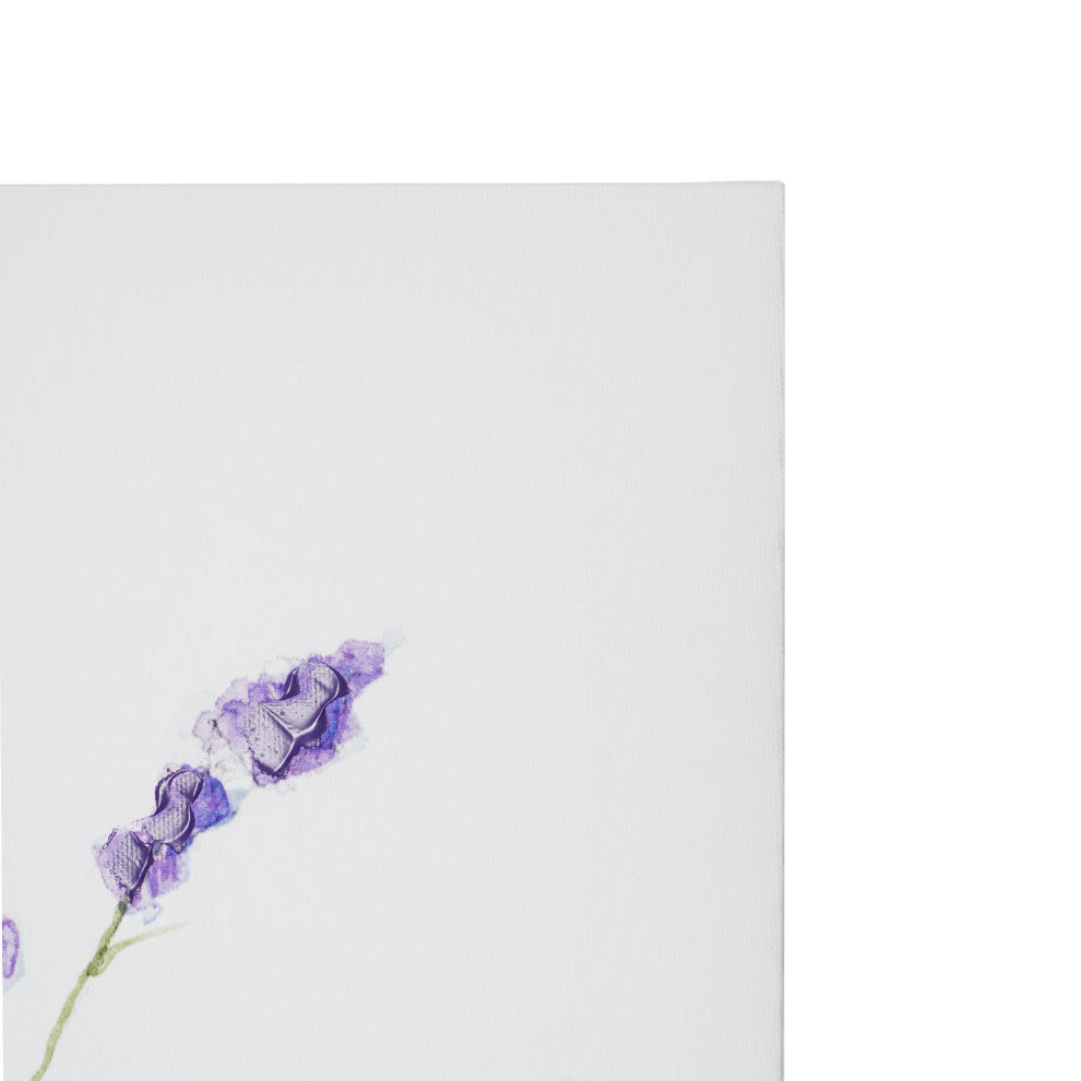 Lavender Orchids Floral Embellished Canvas Wall Art Print - 16"x20"