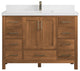 Malibu Teak 48 Single Sink Bath Vanity in Golden Teak 2" White Quartz