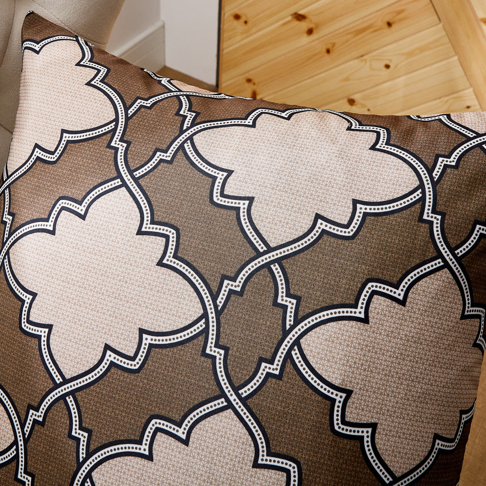 Dobson Printed Pillow Shell 2 Piece Set, Coffee, 14" X 26"