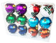 Assorted Colors Ball Ornament With Snowman Design, 12-Pack
