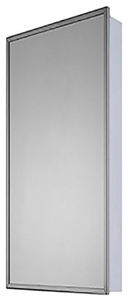 Euroline Medicine Cabinet, 18"x42", Annealed Stainless Frame, Surface Mounted