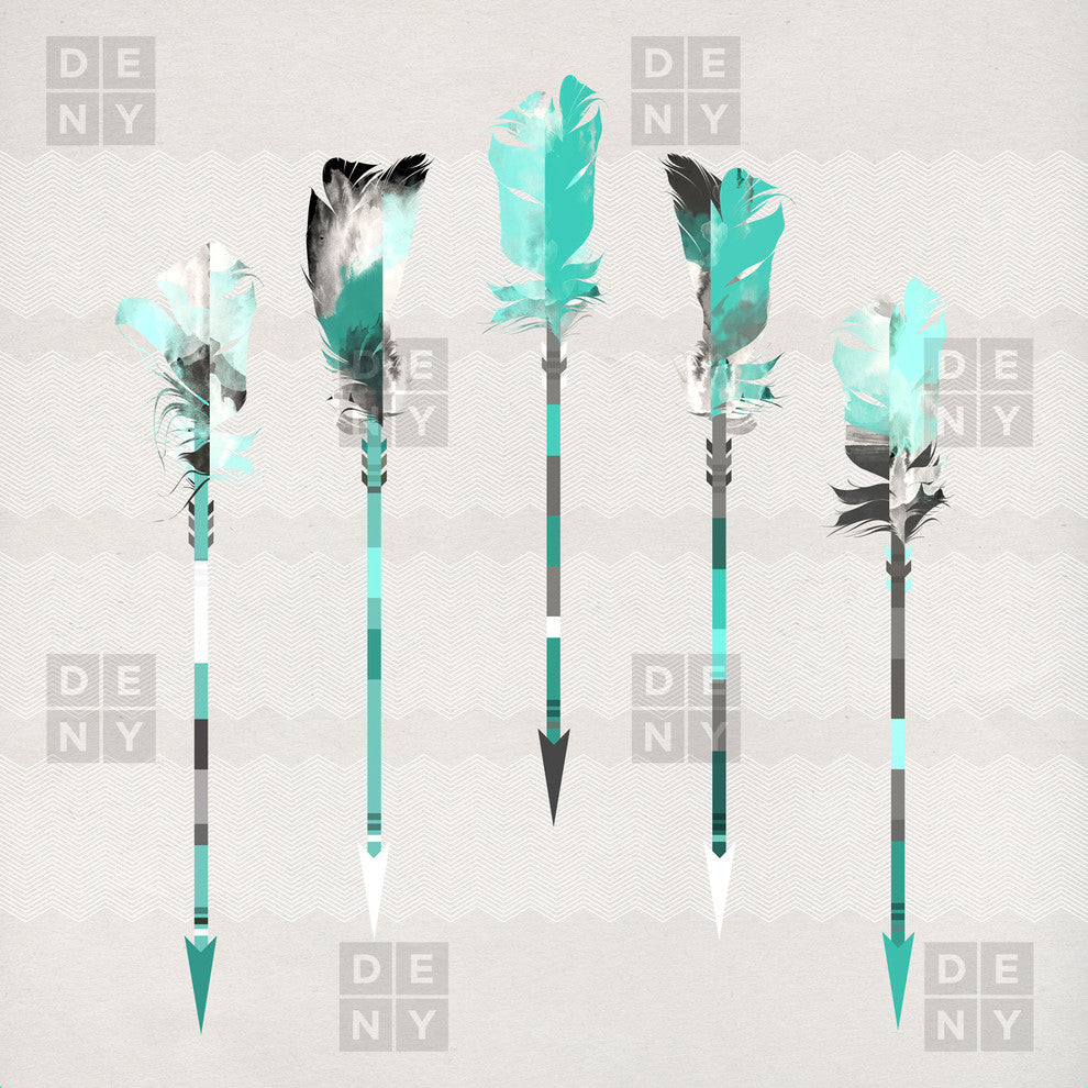Deny Designs Iveta Abolina Teal Feathers Shower Curtain