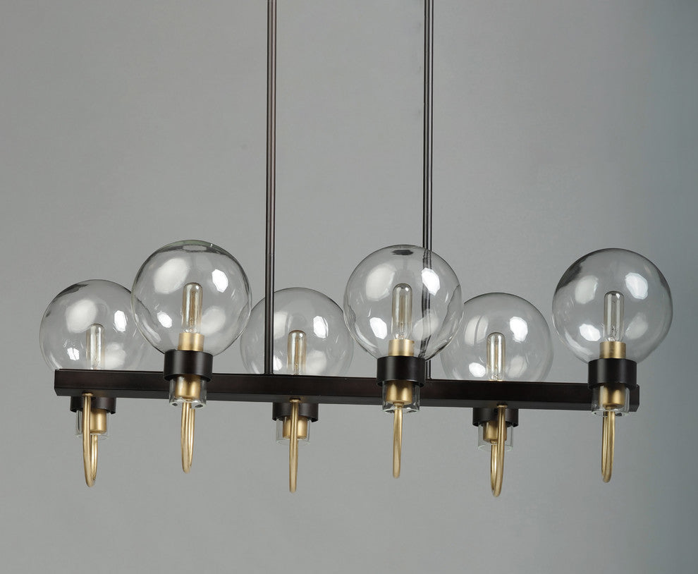 Maxim Bauhaus Six Light Linear Chandelier 30519CLBZSBR
