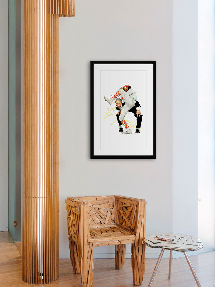 "100th Anniversary of Baseball" Framed Print by Norman Rockwell