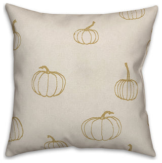 Mustard Yellow Mini Pumpkin Pattern 18x18 Spun Poly Pillow