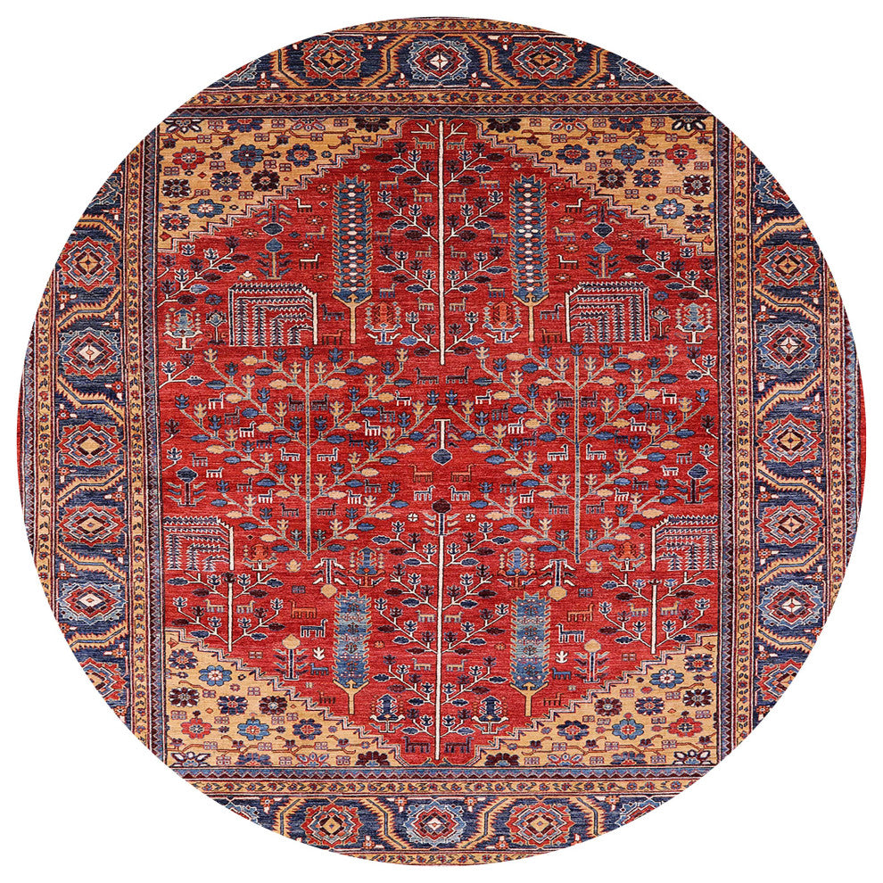 Ahgly Company Indoor Round Mid-Century Modern Area Rugs, 7' Round