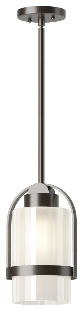 Alcove Outdoor Pendant Coastal Oil Rubbed Bronze Finish, Frosted Glass