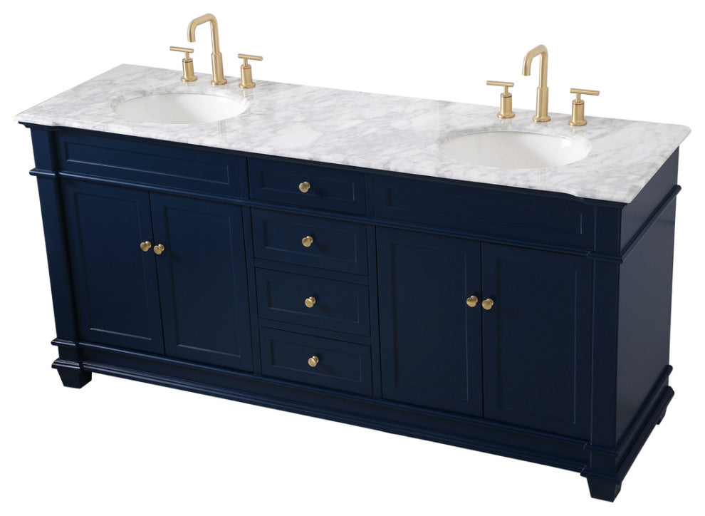 Home Living 72" Double Bathroom Vanity Set, Blue