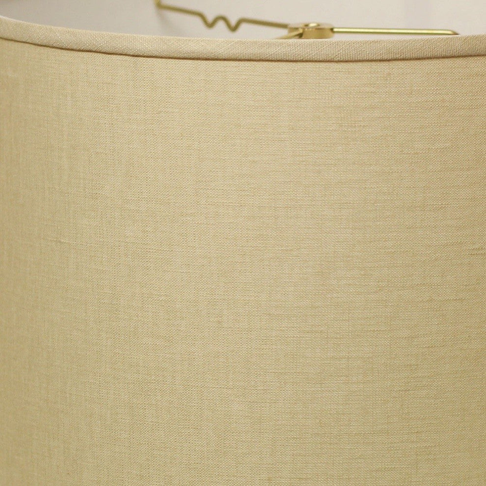 14" Parchment Biege Throwback Drum Linen Lampshade