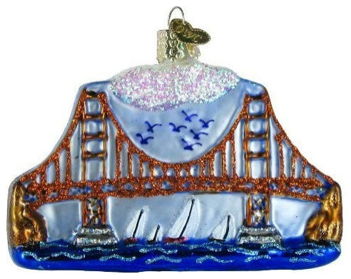 Old World Christmas 20068 Golden Gate Bridge Blown Glass Ornament