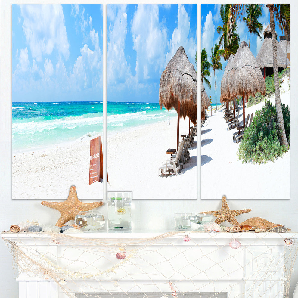 "Caribbean Coast in Tulum Mexico" Metal Wall Art, 3 Panels, 36"x28"
