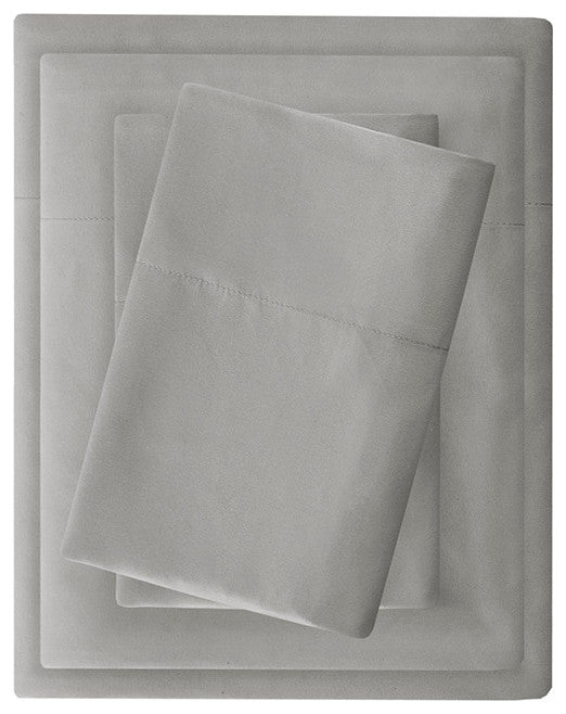 Madison Park Microcell 3M Scotchgard Moisture Treatment Sheet Set, Grey, Full