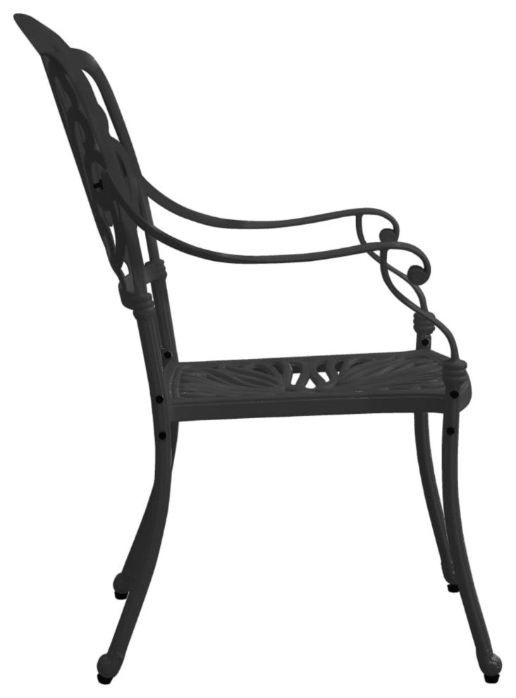 Vidaxl Garden Chairs 2-Piece Set Cast Aluminum Black