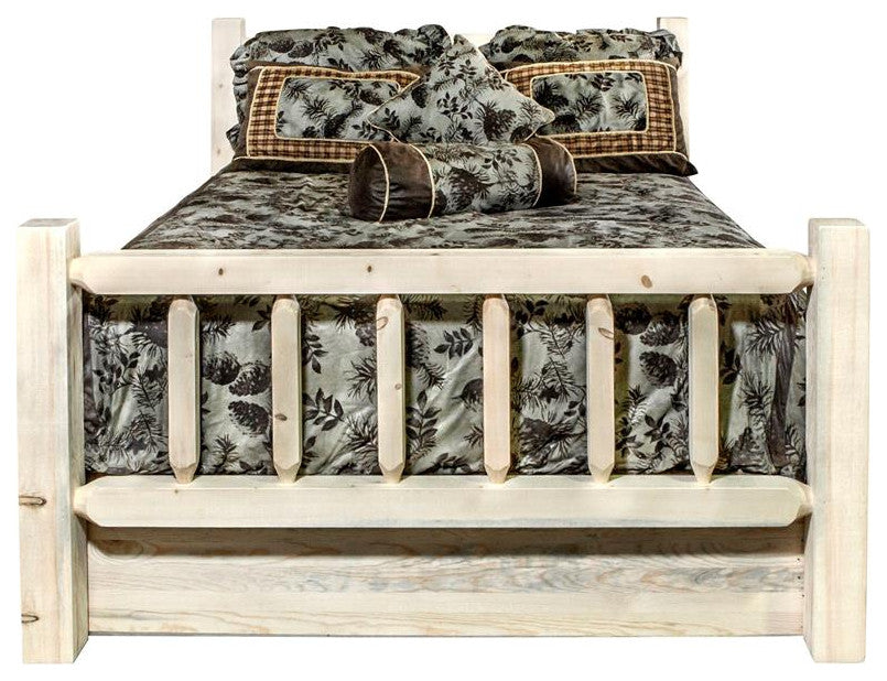Homestead Collection Twin Bed With Storage, Clear Lacquer Finish